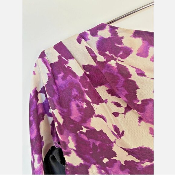 DRIES VAN NOTEN silk dress cream purple size 36 (small) - Picture 5 of 8